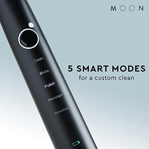 Rechargeable Electric Toothbrush - 5 Sonic Cleaning Modes 2 Brush Heads 6 Week Charge