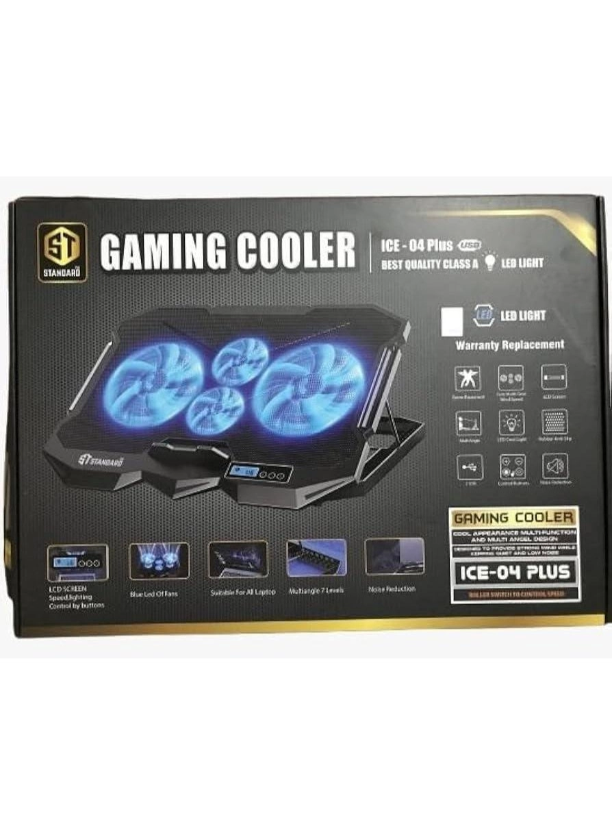 ICE-04 PLUS - 4 Blue LED Fans 15.6 Inch