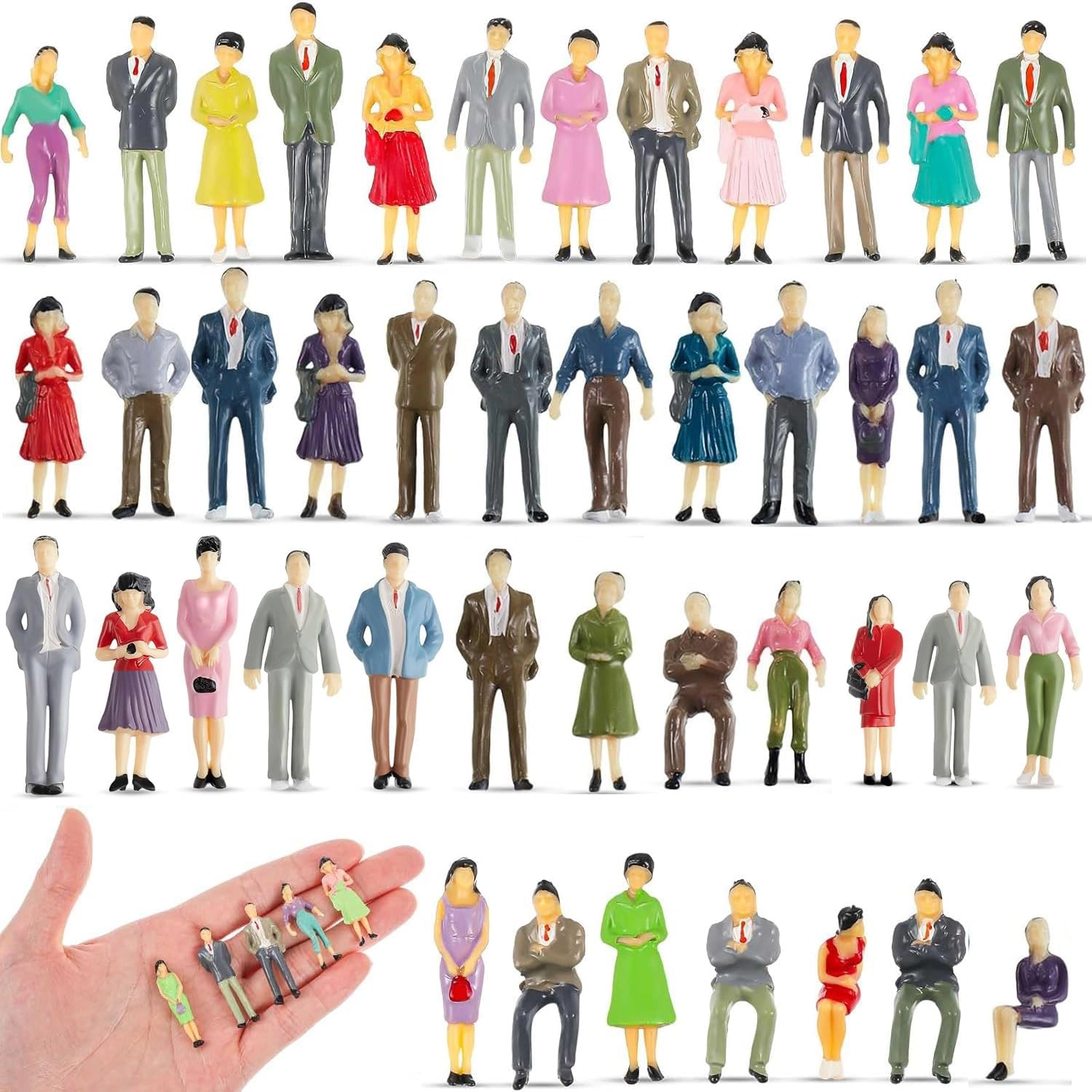 vicduekg Model Figures - 50pcs 1:50 HO Scale