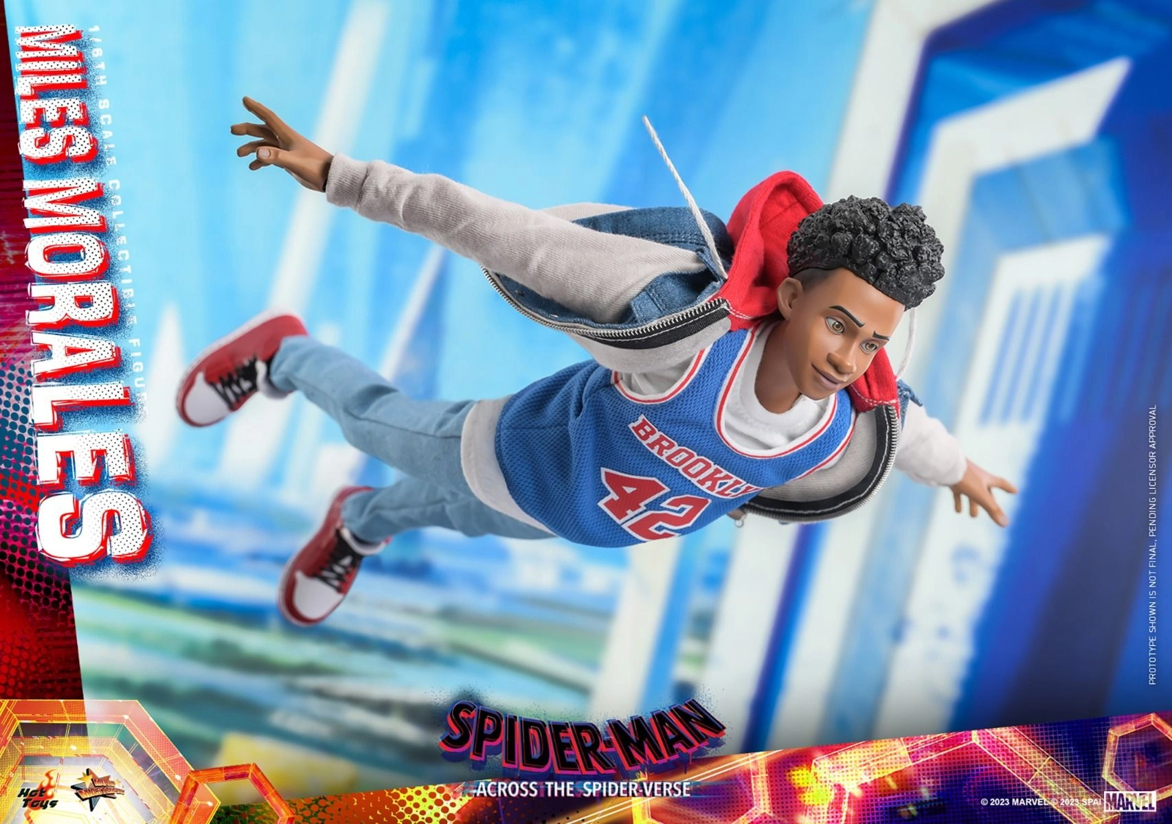 Miles G Morales - Spider-Man: Across the Spider-Verse Sixth Scale Action Figure - LED light-up Prowler gauntlets