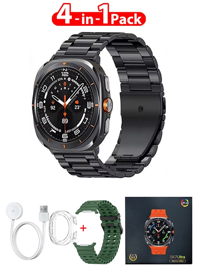 SK7 Ultra + Stainless Steel Band + Silicone Band + Charging Cable + TPU Case Protector