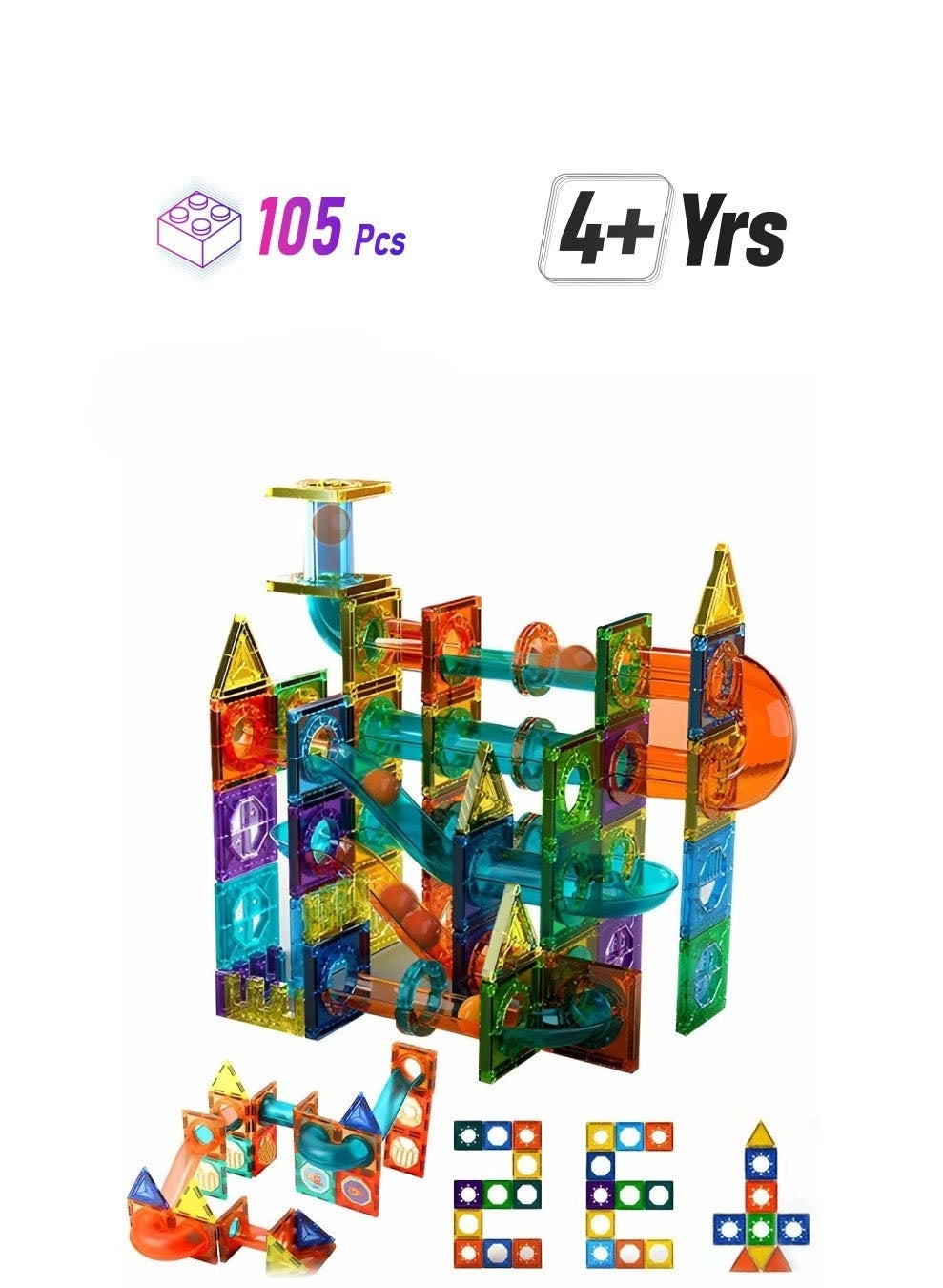 DURKU Magnetic Toys Building Block Set - 105 pcs