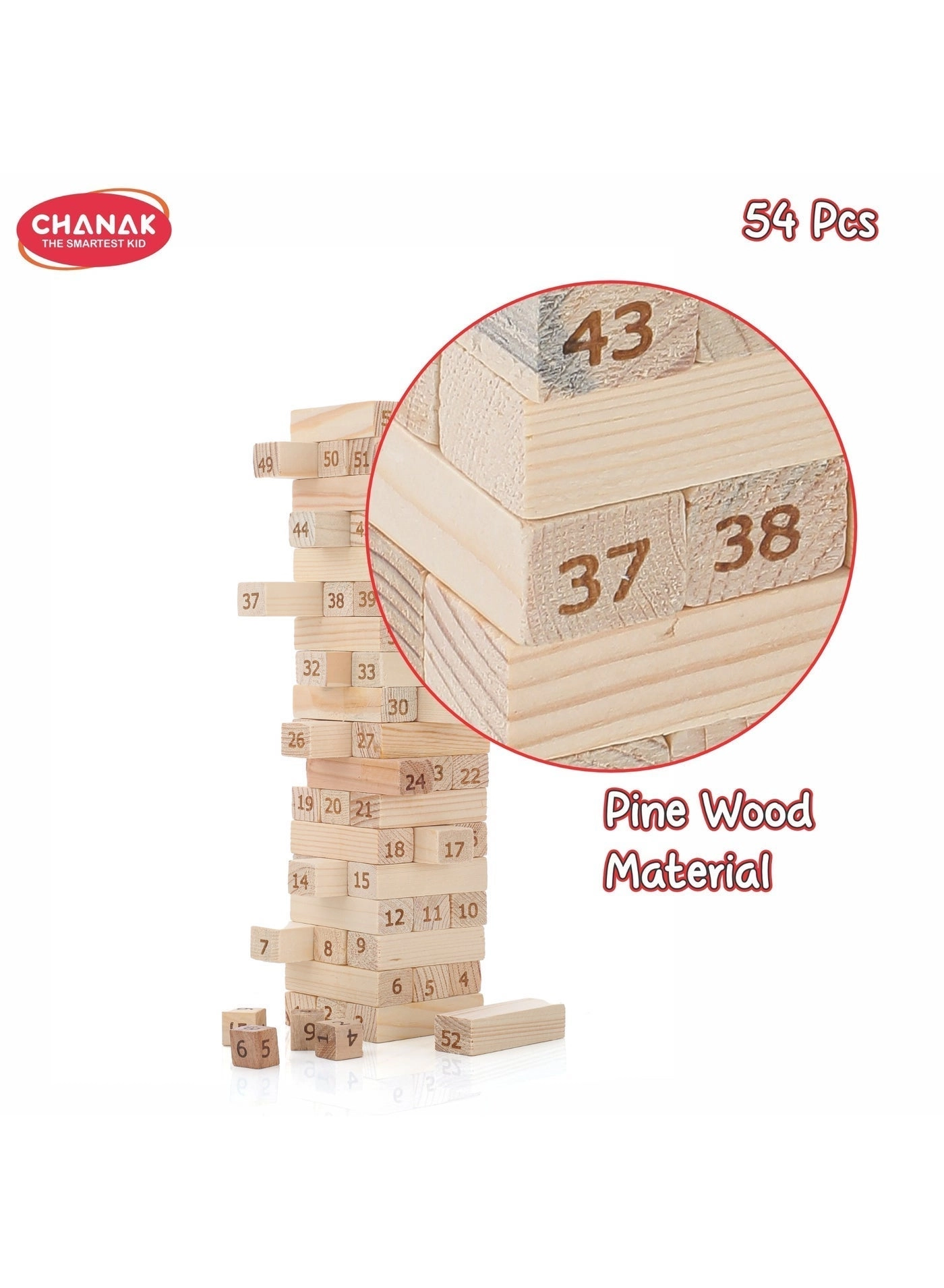 Tumbling Tower Wooden Puzzle - 54 pcs