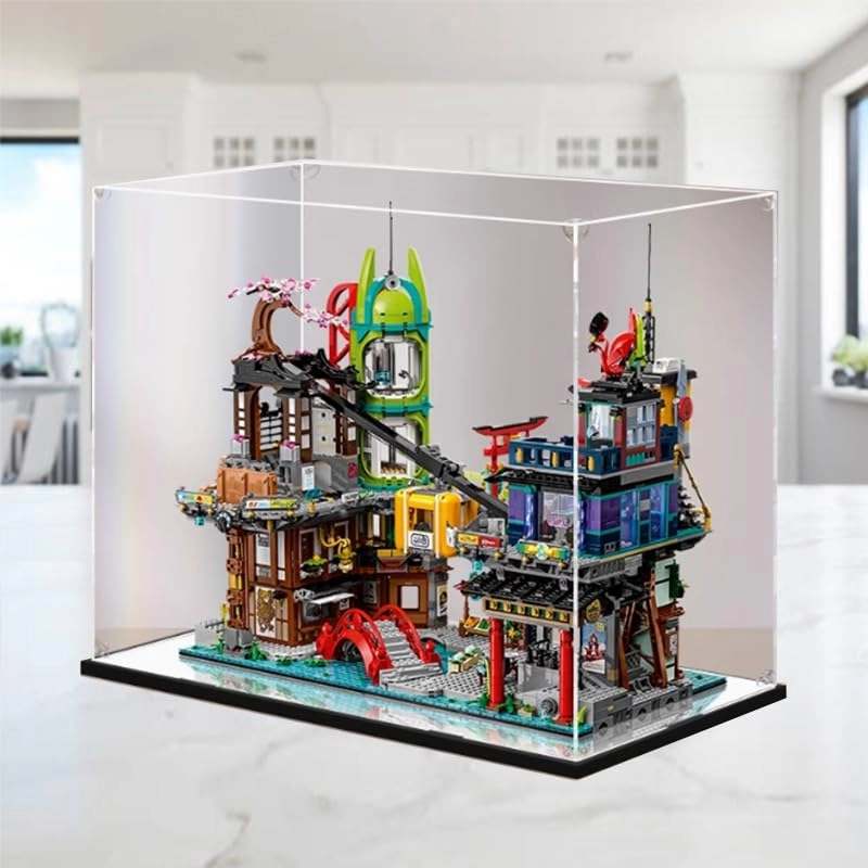 Clear Acrylic Display Case (71799) - 60x30x50cm Mirror Bottom+background