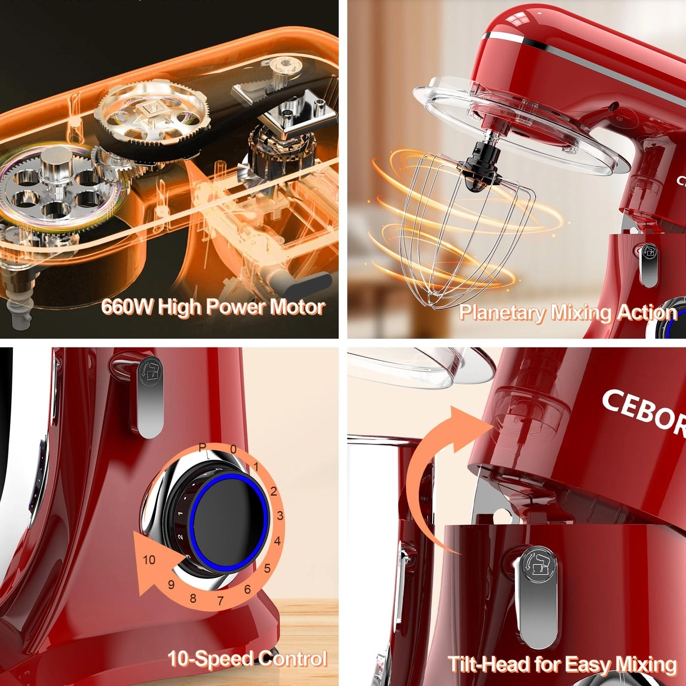 Electric Mixer - 6.5 Quarts 660 watts