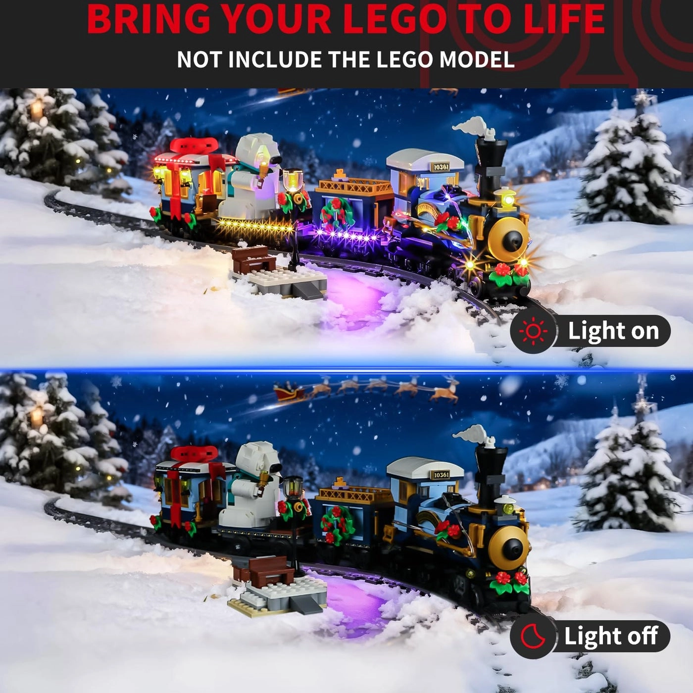 20 Light Kit - Compatible with Lego 10361 Holiday Express Train LED Lighting