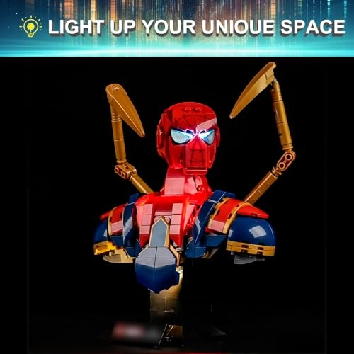 Light Kit for LEGO Marvel Iron Spider-Man Bust 76326 Set - LED USB