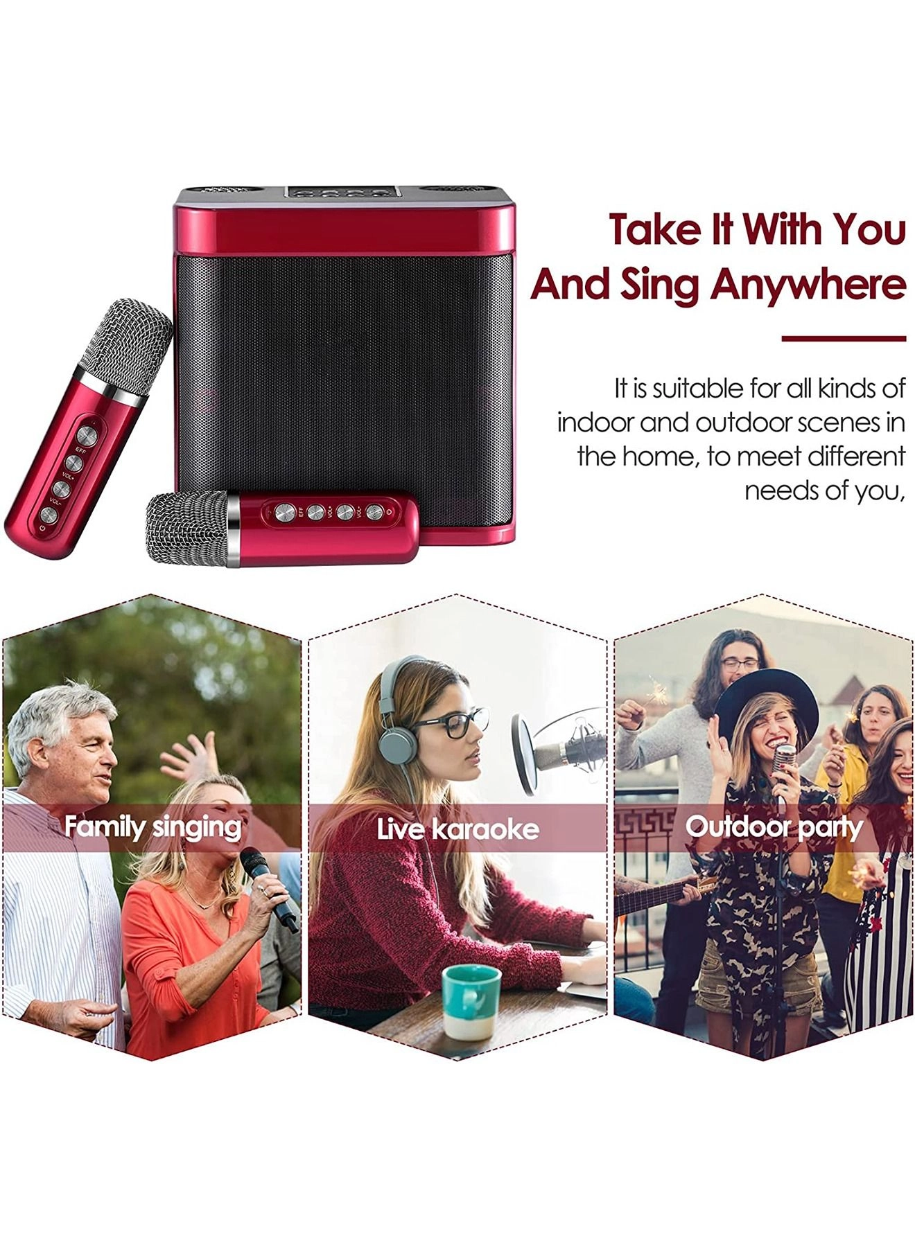 Portable Wireless Karaoke Microphone - two Y21 microphones