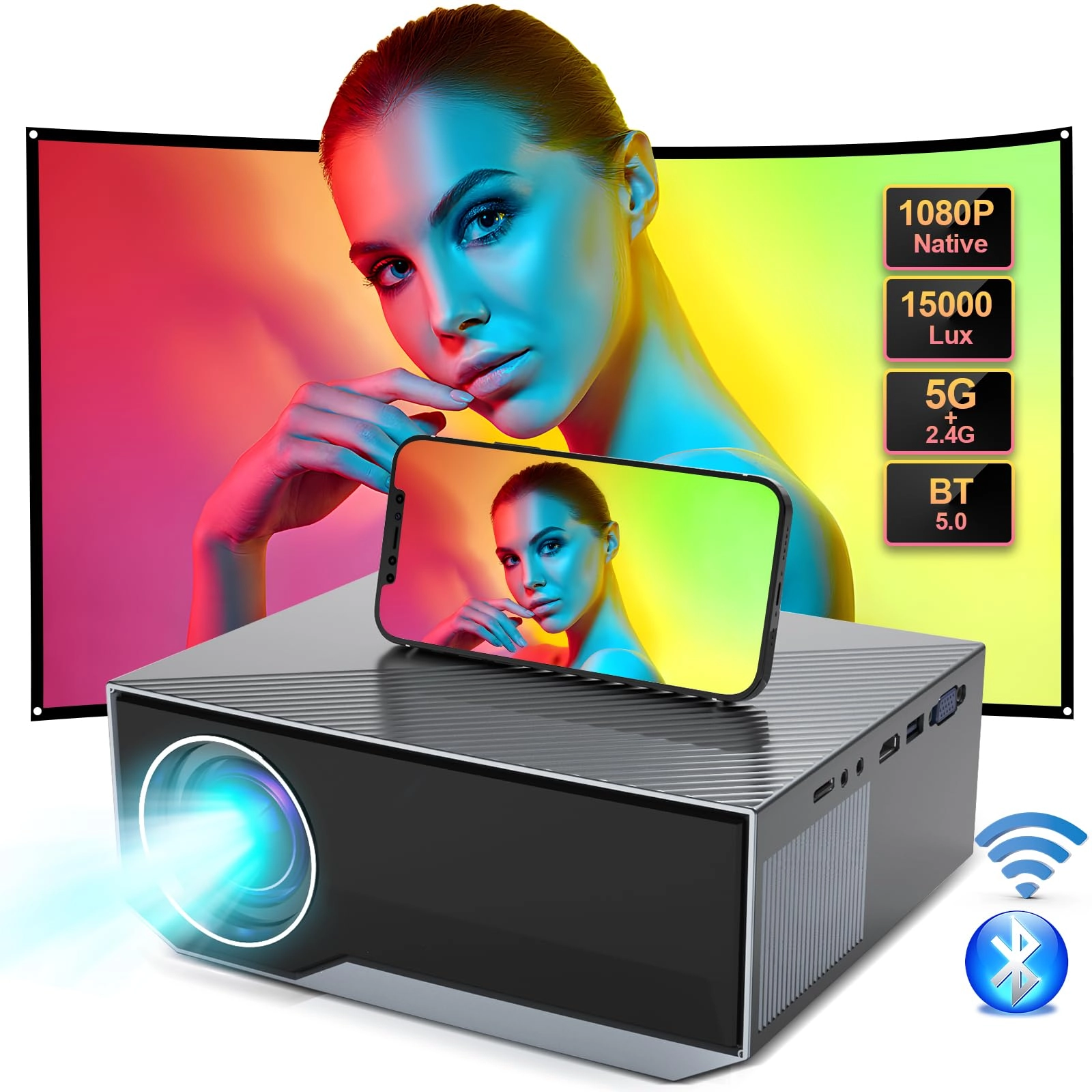 Mini Projector B0FQBYPRVM 18000 Lumens