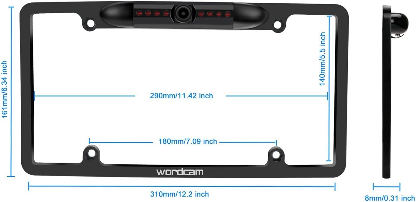 License Plate Frame Rear View Backup Camera - Night vision