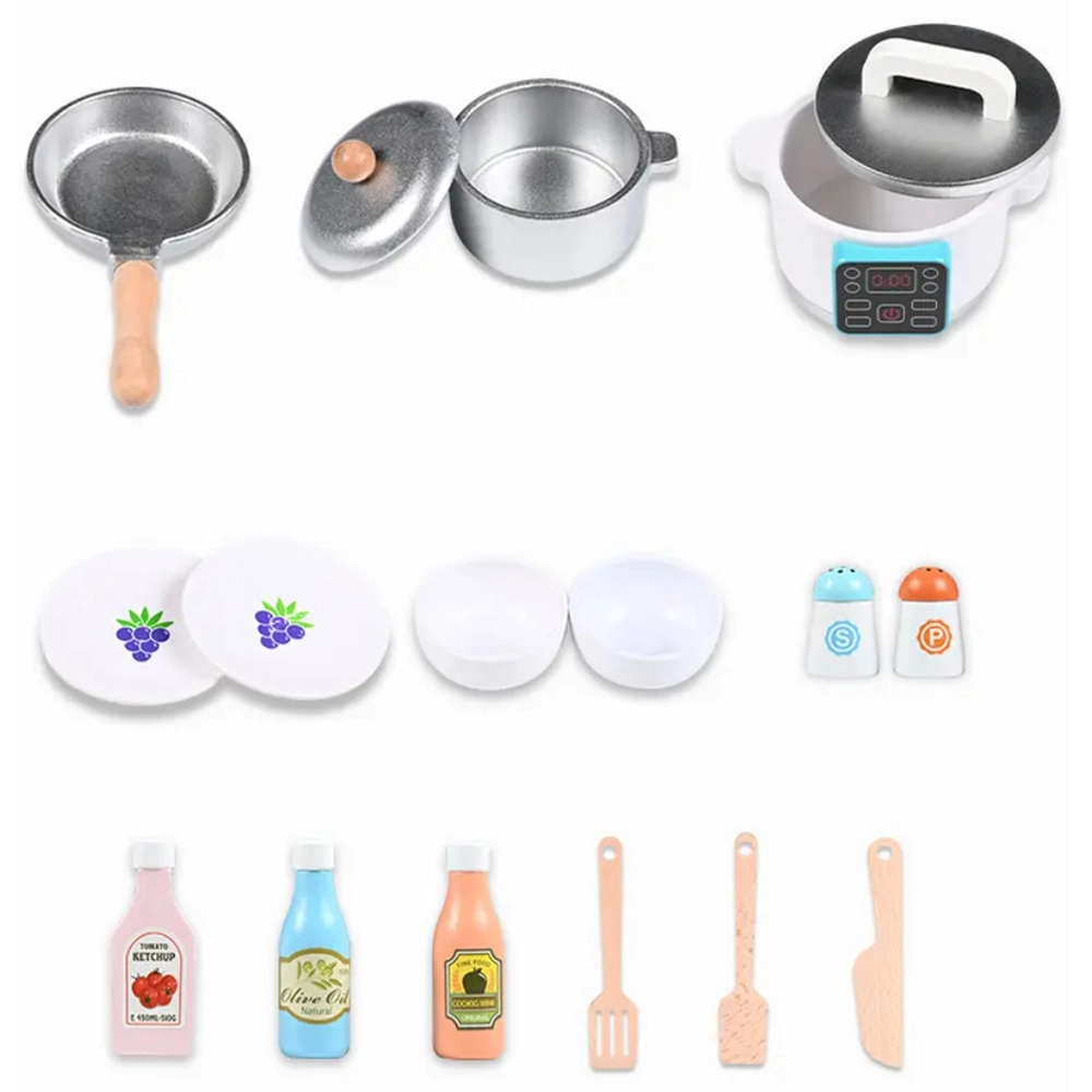 Kids Wooden Japanese Kitchen Toy Role Playset - Suitable for 3 years & above 102.5 x 105 x 30 cm (GF-MSN19033)