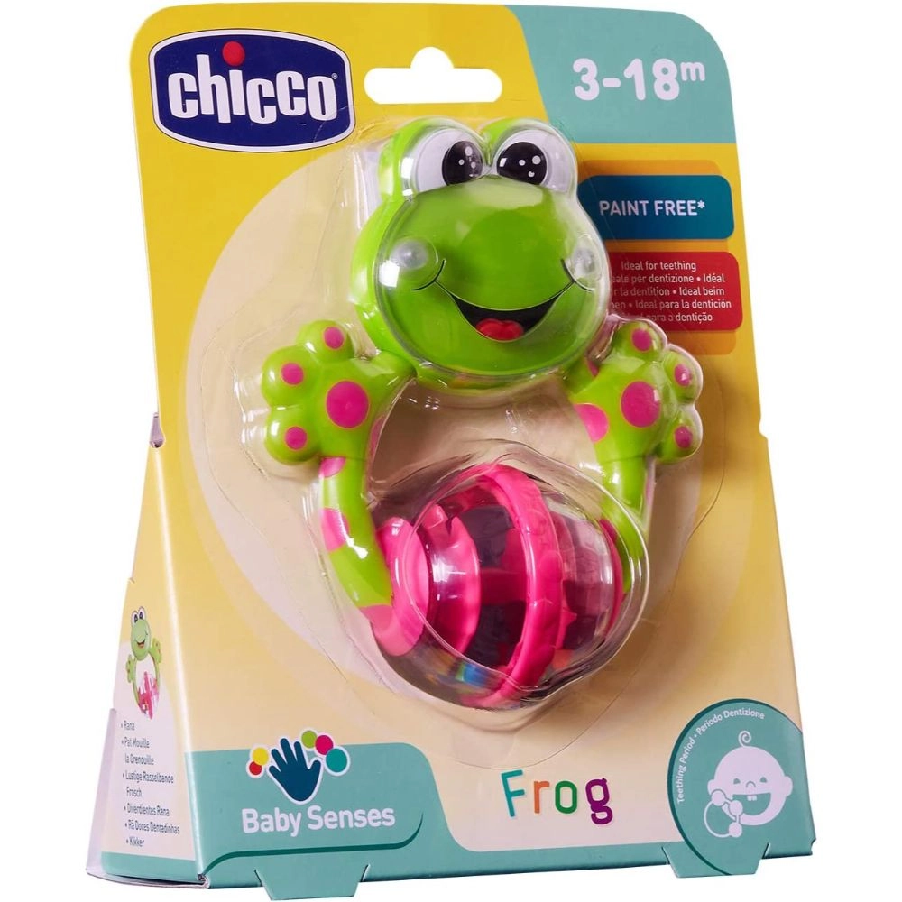 Fun Teething Rattle Frog - 3 months soft plastic