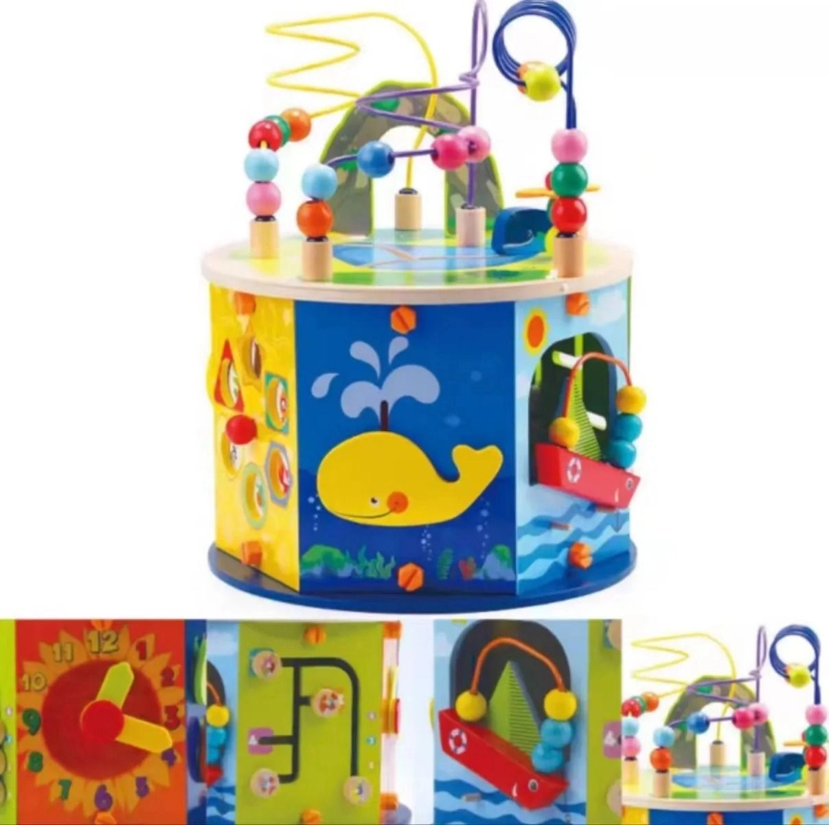 8-in-1 Multifunction Wooden Activity Cube - 2+