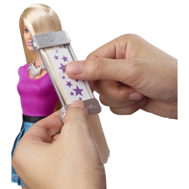 Barbie Color Reveal Glitter! Hair Swaps Doll - Glittery Blue 25 Hairstyling & Party-Themed Surprises Ages 3+