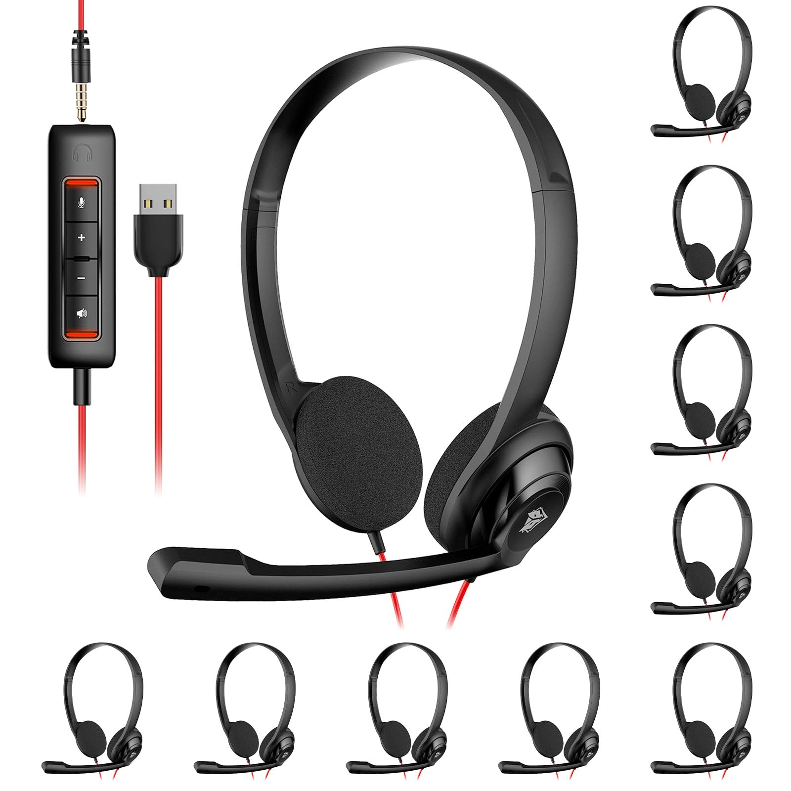 HW02 Wired Headset 10Pcs