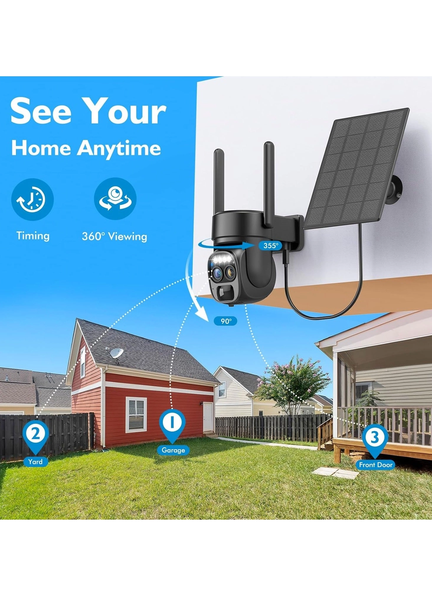 Solar Security Wireless Outdoor Camera 2K