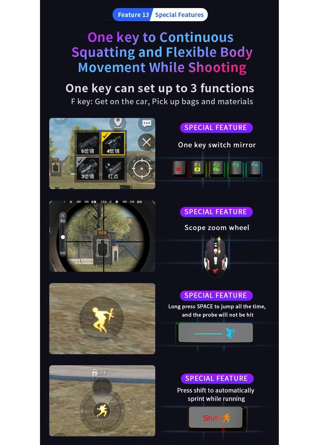 Converter + Mouse + Keyboard + Mouse Pad + Mobile Phone Holder - Bluetooth