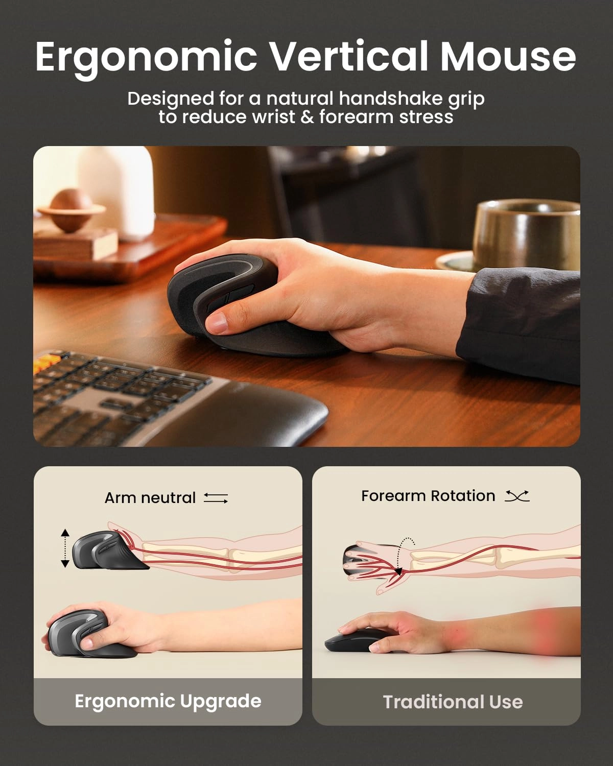 EM11 NL Ergonomic Vertical Mouse - Wireless