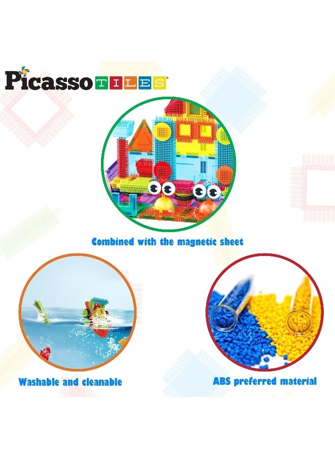 Magnetic Tiles and Soft Hedgehog Building Block Set - 75 pcs