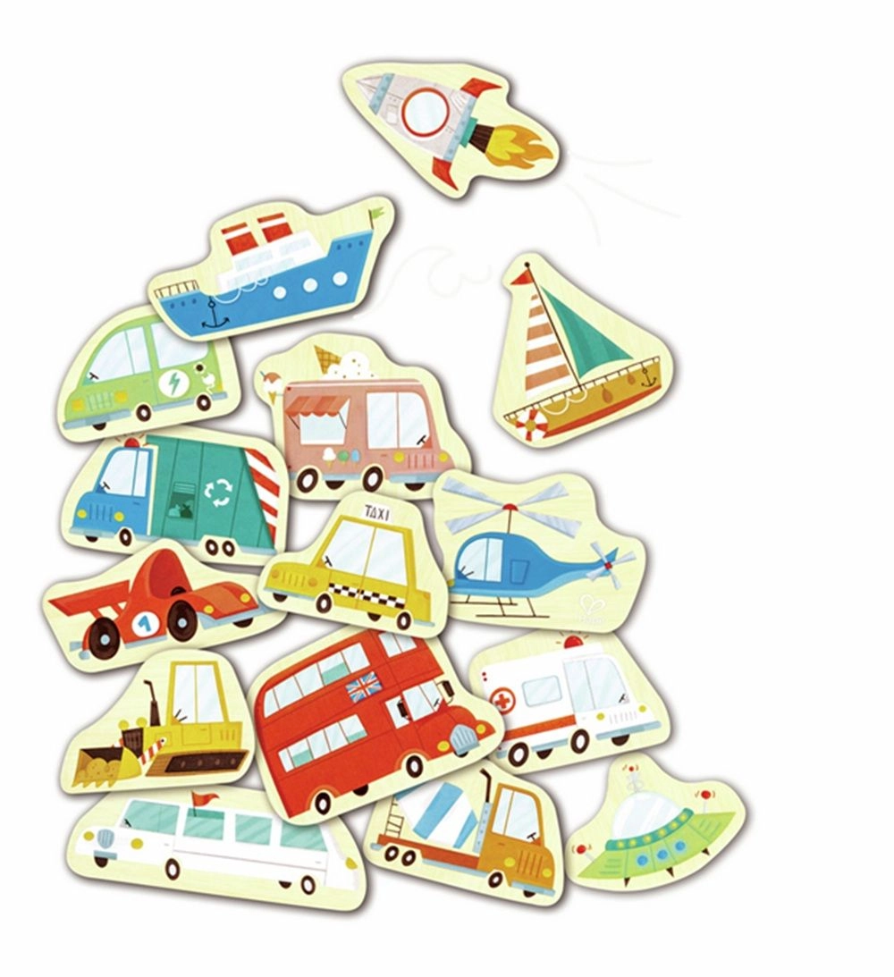 Wooden Magnetic Vehicles - 30pcs