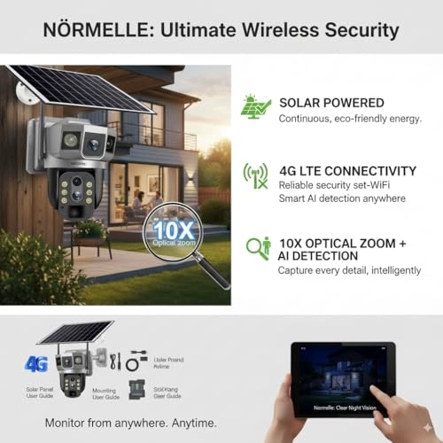 4g Solar Security Camera - 4MP Dual-Lens 4G Solar Powered
