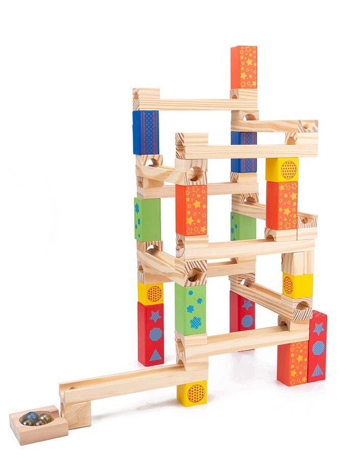 Generic Marble Run Construction Set - Wood Marble Track