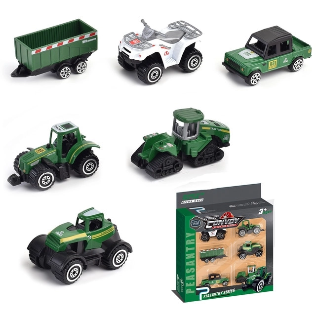 Alloy Sliding Pickup Toy Truck - 6 pcs