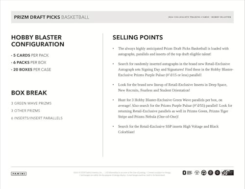 2023/24 Prizm Draft Picks Basketball Blaster Box - 6 pks/bx