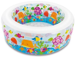 Inflatable Rectangular Baby Pool - 166x100cm Blue