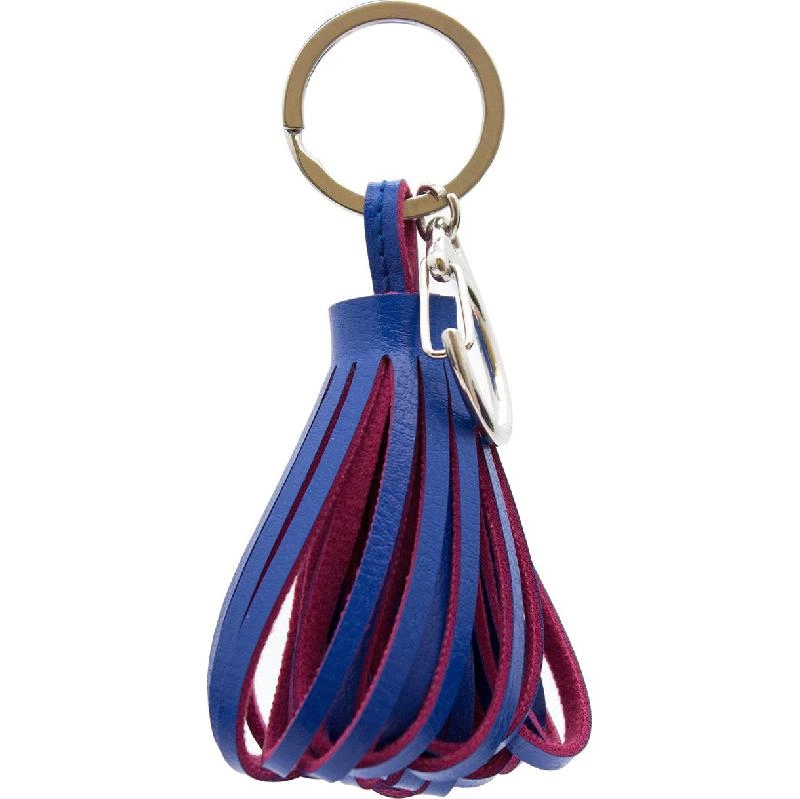 Tassel Keychain - Green/Yellow Leather