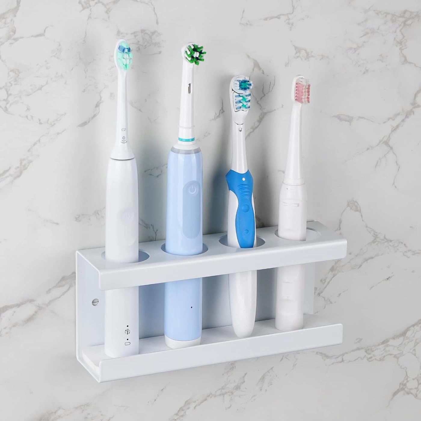 Adorila Electric Toothbrush Holder - Wall Mounted 4 Slots