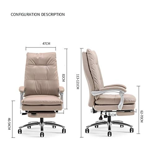 Desk Chair - PU Leather Brown High Back