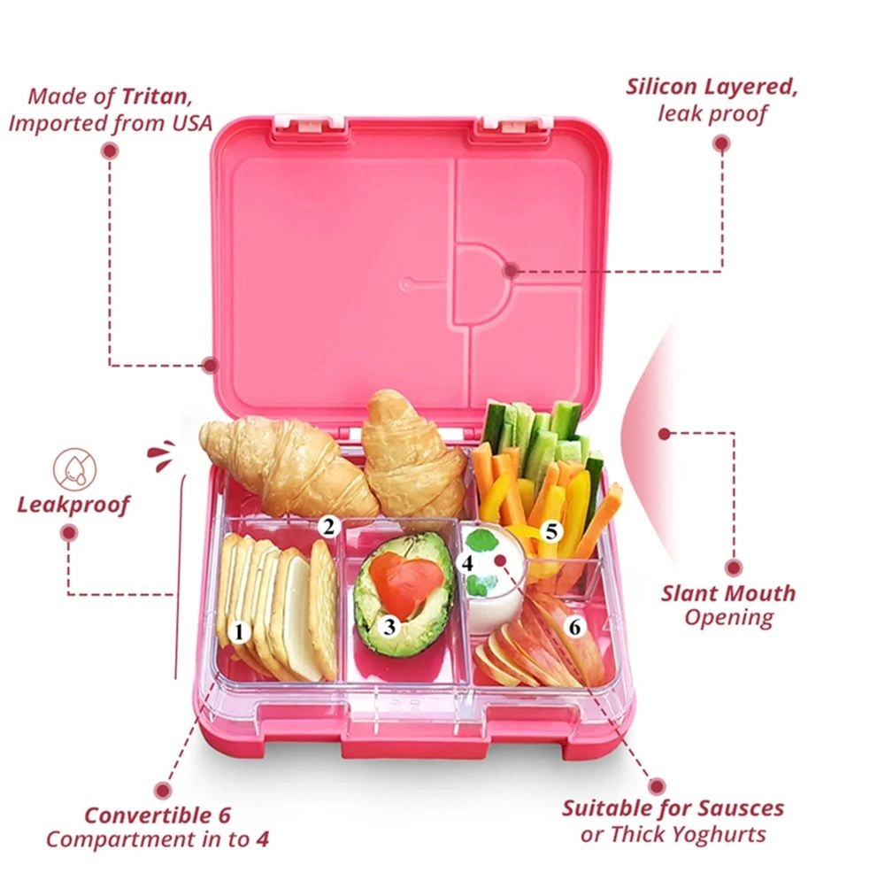 Convertible Bento Lunch Box - T-Rex Grey 6 And 4