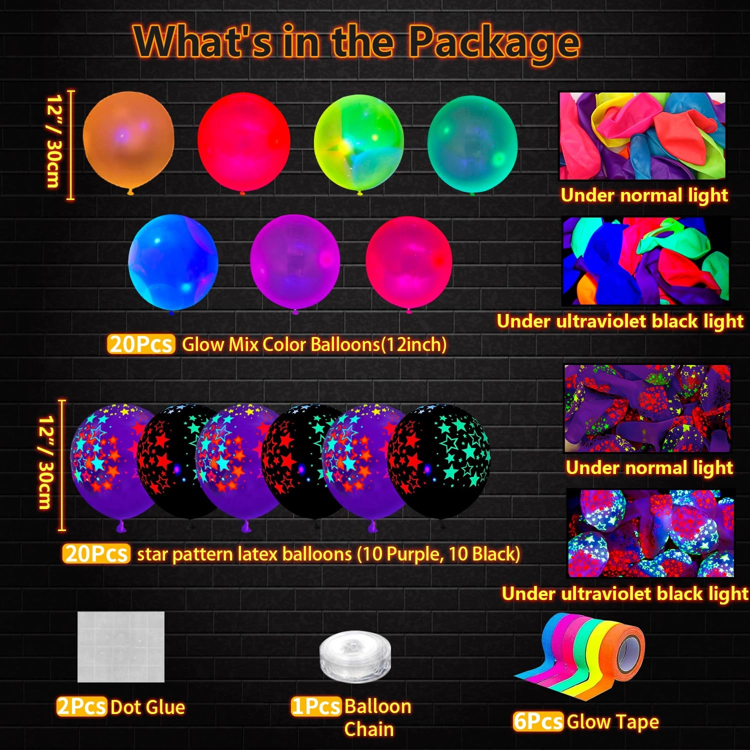 Neon Party Supplies - 52 Pack Birthday
