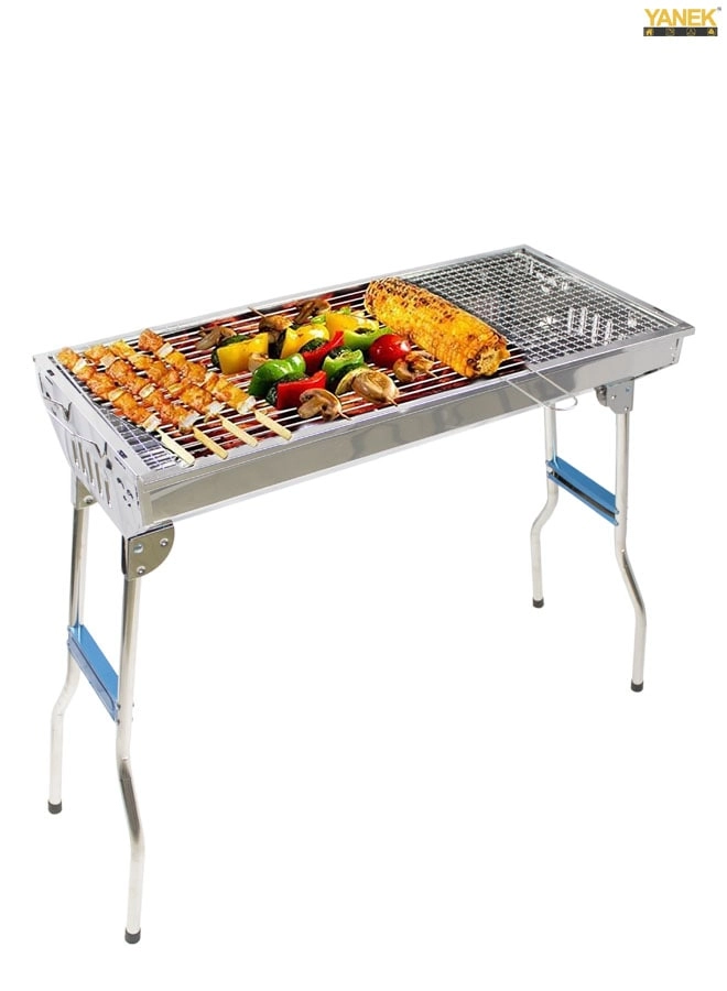 Folding BBQ Camping Grill - Stainless Steel Large