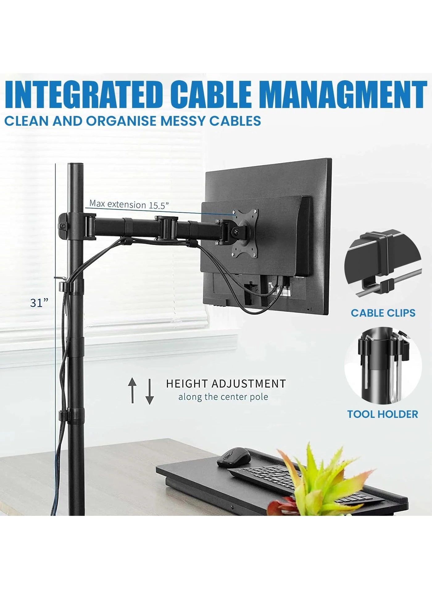 Single Monitor Desk Mount - 1 32 Inch
