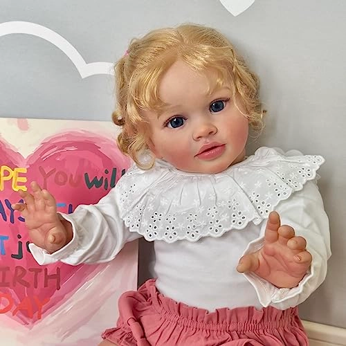 Reborn Baby Doll - 26 inch Weighted Blonde Curly Hair Ages 3+