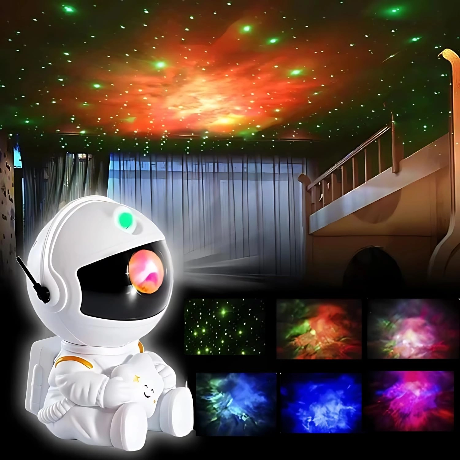 Astronaut Star Projector - Battery Powered Multicolor