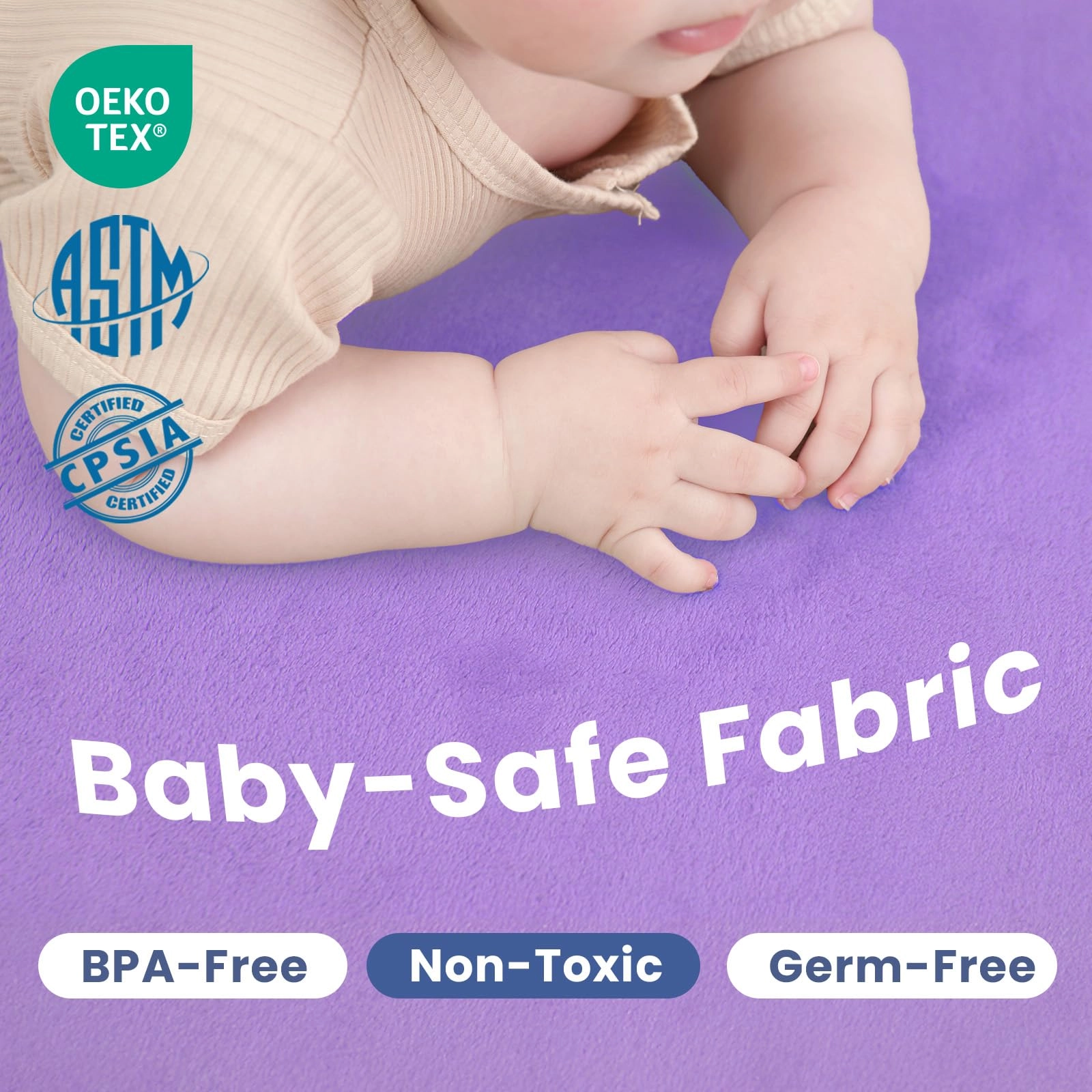 Baby Activity Play Mat - 79"x118" 1.3" Thick Cream