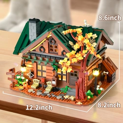 Forest Wooden Cabin Building Set (1004) - LED Light