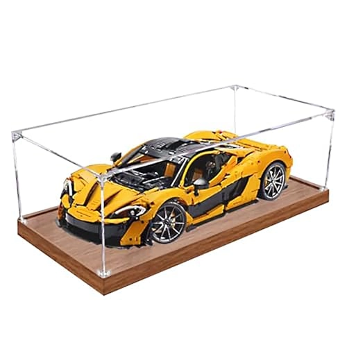 Acrylic Display Case - 62X30X20 cm Wood Grain Base 3mm