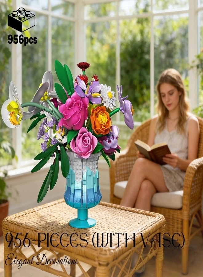 Building Blocks Set - Artificial Flower Bouquet 956 pcs