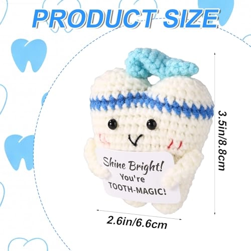 Tooth Positive Dentist 8.79 cm Crochet Plush