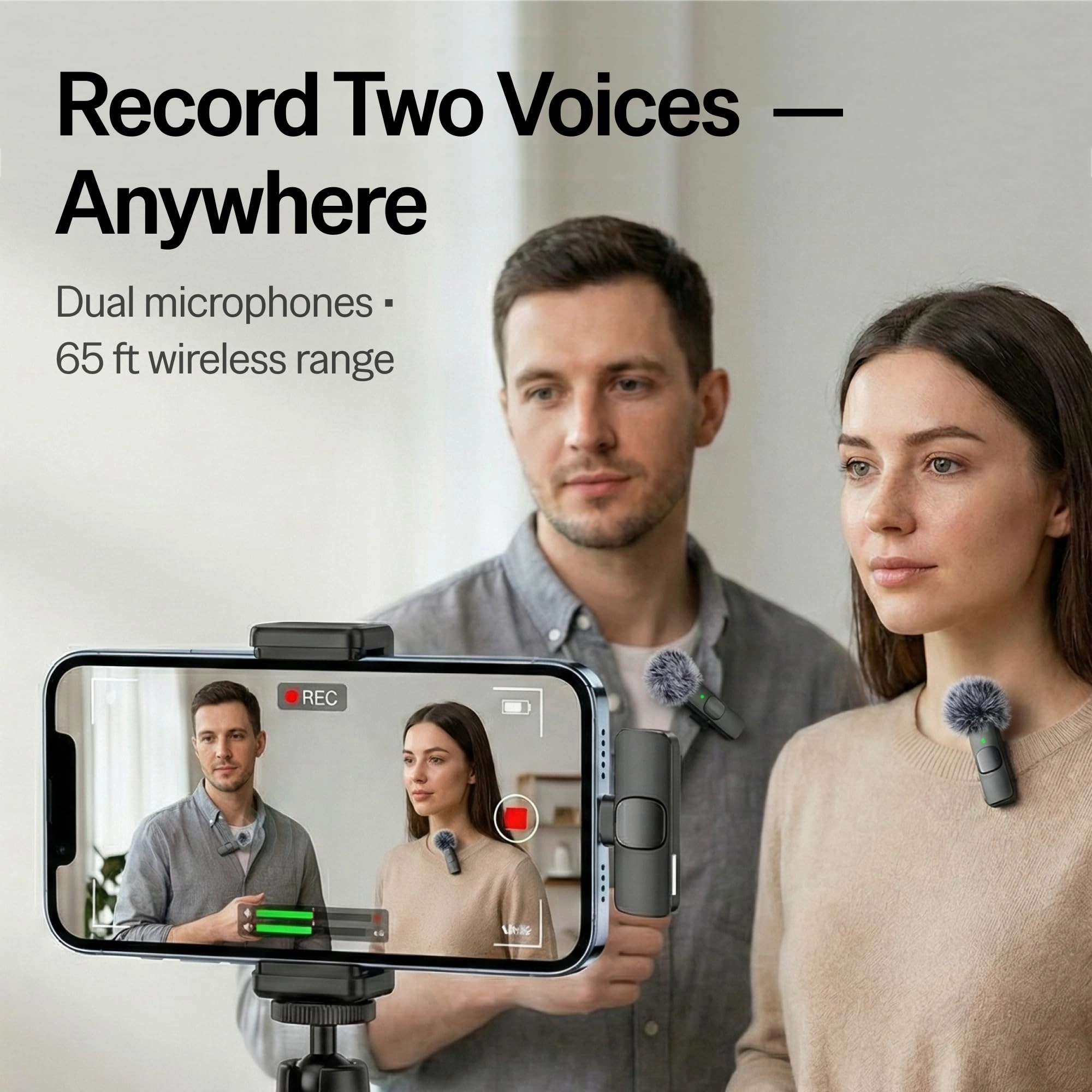 mini-mic-pro Wireless+Lightning+USB Microphone 2 Pack