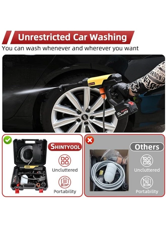 Cordless Pressure Washer - Dual 198VF 6-in-1 Nozzle 600 PSI