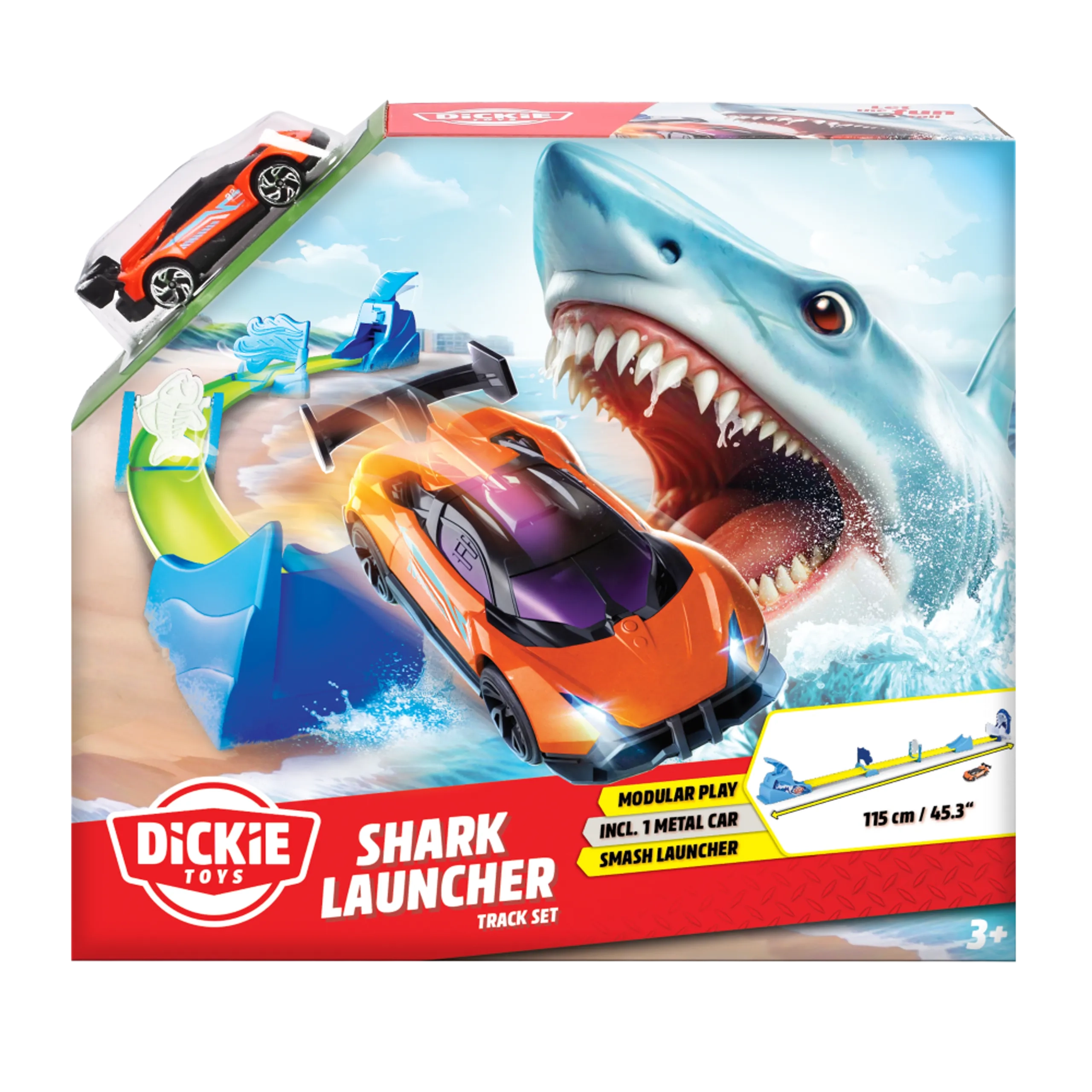 Shark Launcher Track Set - 115 cm track Metal car