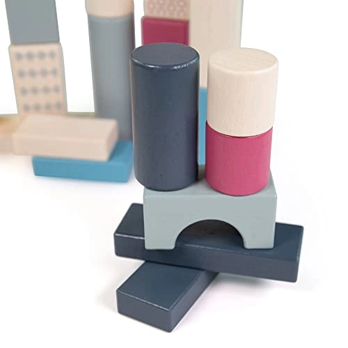 Drum of Wooden Blocks - 12 months+ 50 pieces