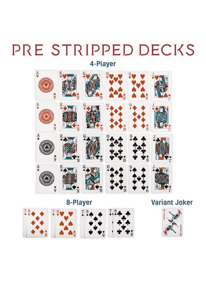 Euchre Card Game - 2 Specialty Decks Pre-Stripped To 33 Cards