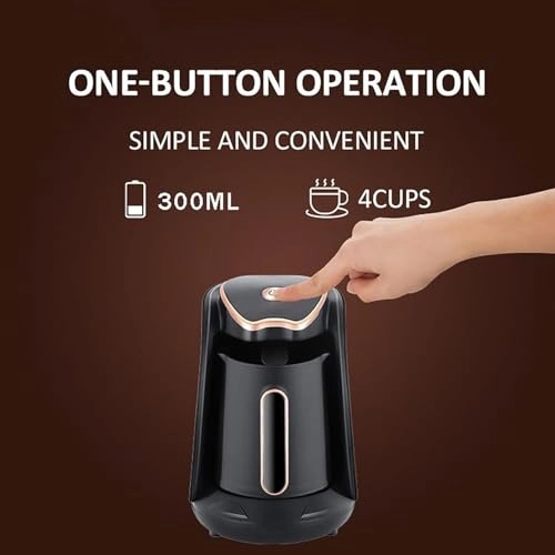 Turkish Coffee Maker - 1-4 Cups One-Touch Anti-Overflow