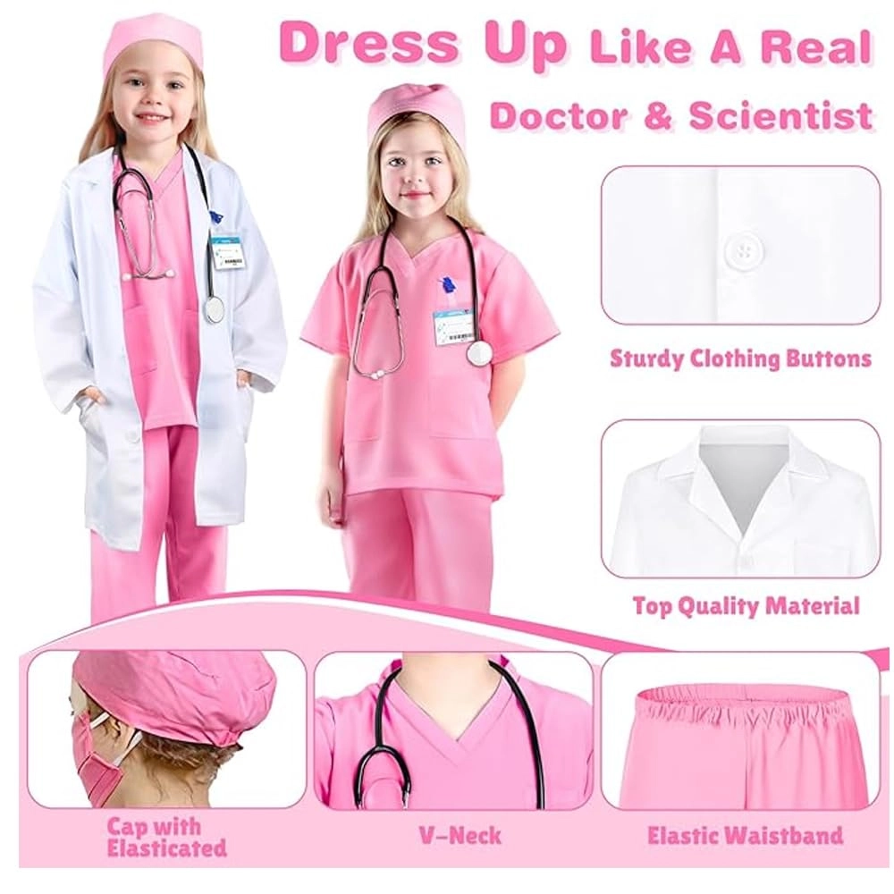 Doctor Costume Set For Kids - 7pcs (40487959-BGDOCSET-CONFIG)